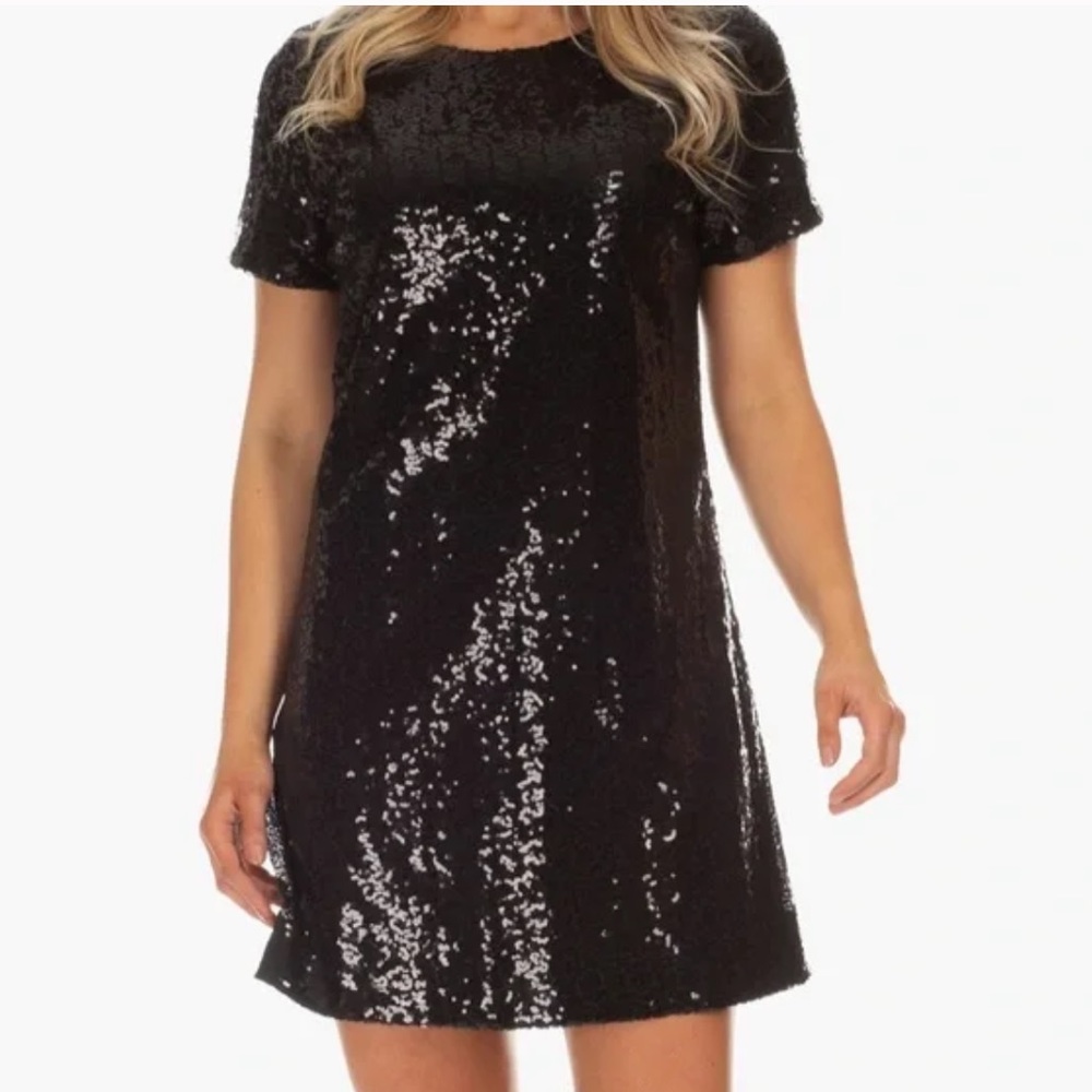 Duffield Lane Black Sequin Dress - Size Small